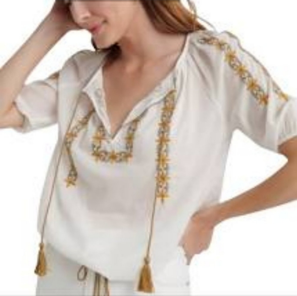 Lucky Brand Boho Embroidered Top